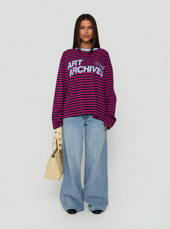 Art Archives Long Sleeve Graphic Top Multi Stripe