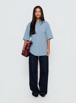 Kaitlan Short Sleeve Tee Blue Stripe