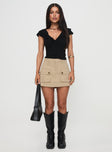 Alcedo Cargo Mini Skirt Taupe
