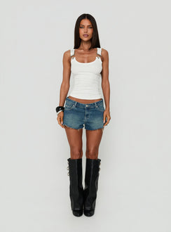 Magnollia Buckle Detail Tank Top White