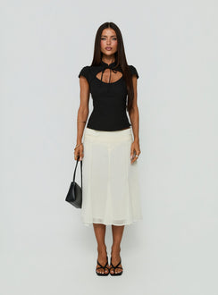 Ambrosea Panelled Midi Skirt Cream