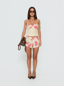 Yella Micro Mini Shorts Floral Polka Dot