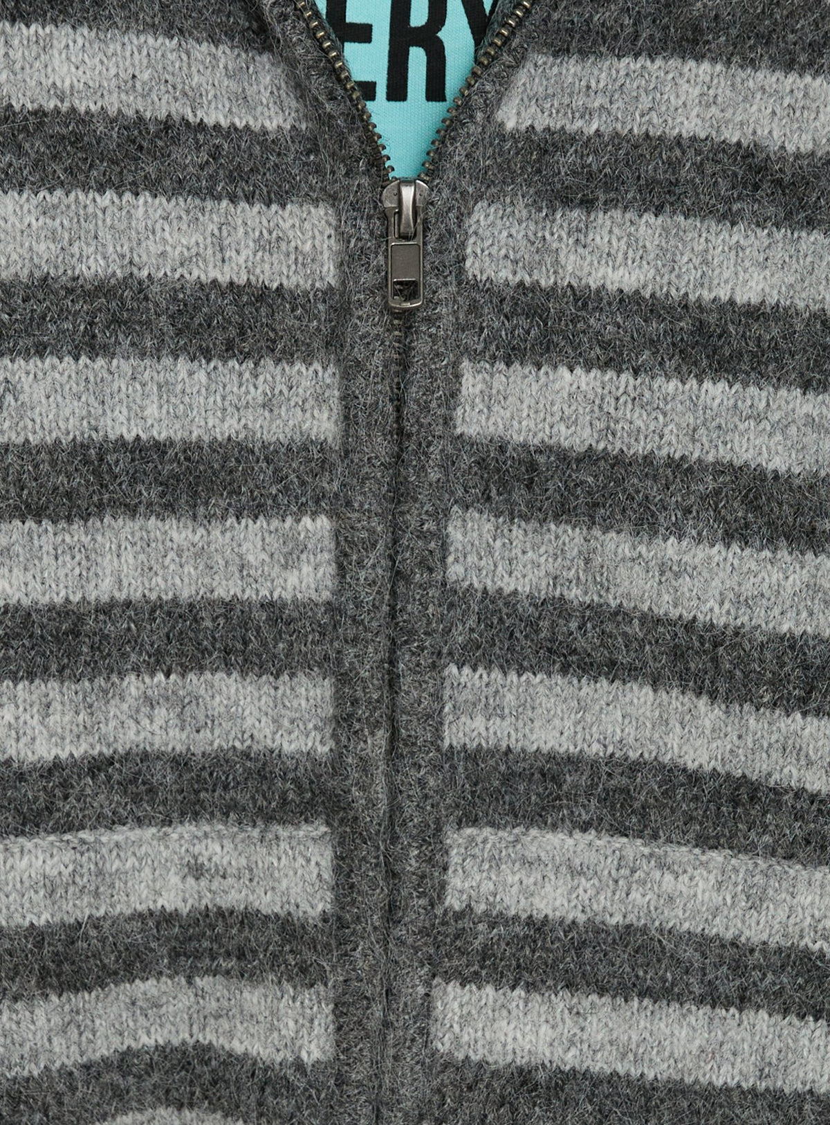 Aubry Oversized True Knit Hoodie Grey Stripe