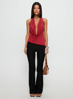 Khoda Studded Halter Top Burgundy