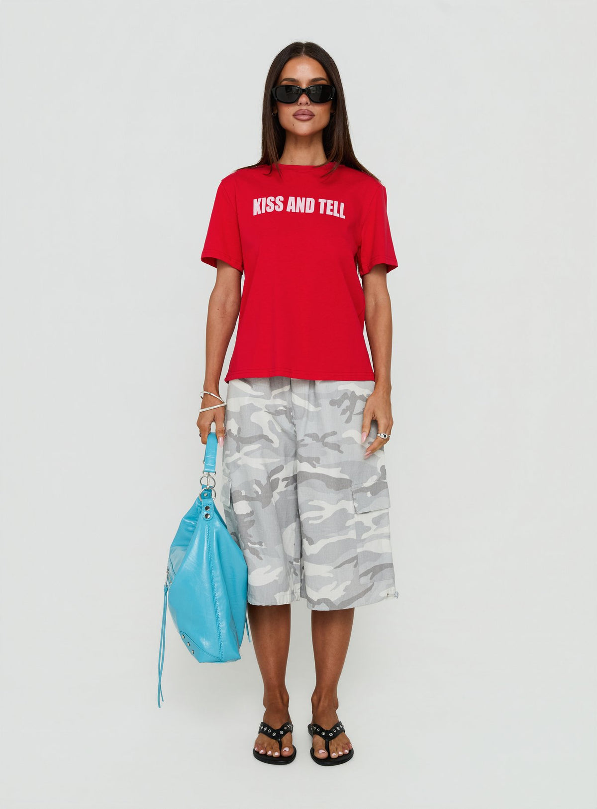 Kiss And Tell Graphic Relaxed Tee Red