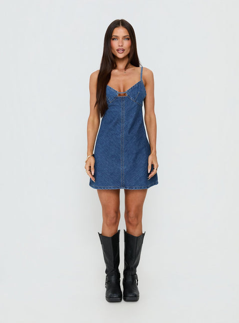 Arwen Denim Mini Dress | Blue | Womens
