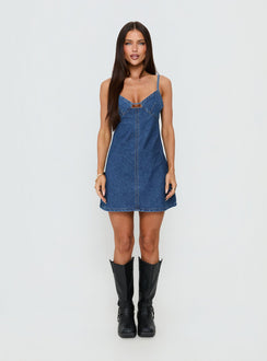 Arwen Denim Mini Dress Blue