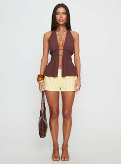 Illuminated Halter Top Mocha