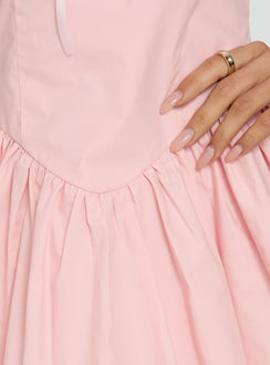 Melaina Bubble Hem Mini Dress Pink