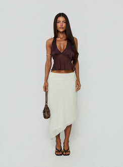 Suella Asymmetrical Midi Skirt Off White