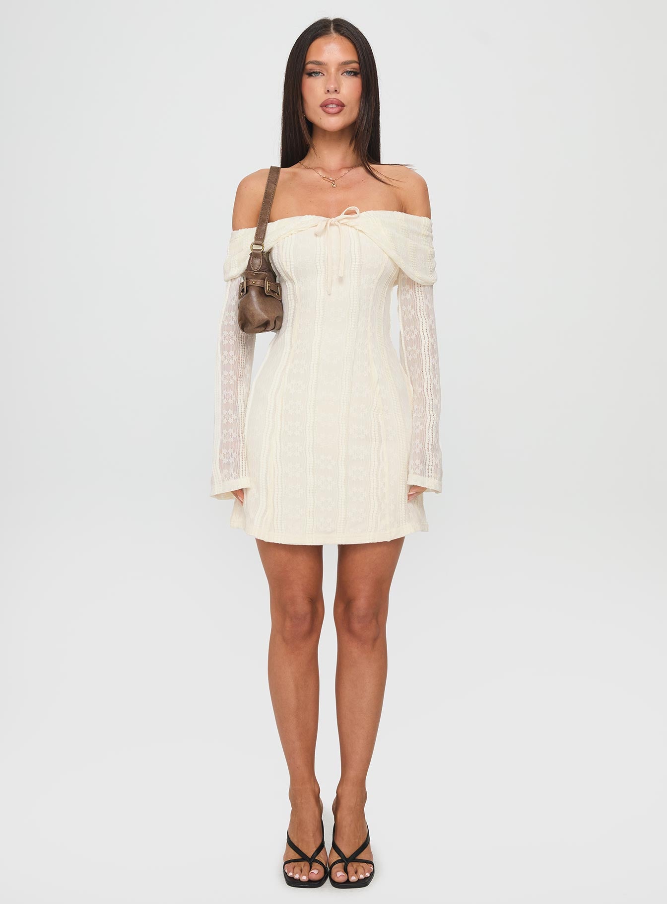 Colettie Long Sleeve Mini Dress | Cream | Womens | Princess Polly Colettie Long Sleeve Mini Dress | Cream | Womens | Princess Polly