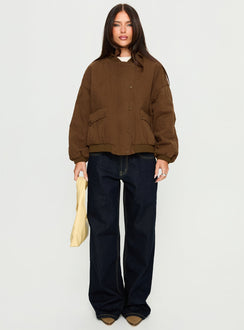 Stick Season Quilted Jacket Brown