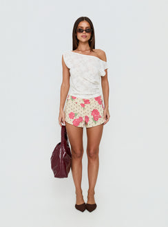 Orvielle Lace Off Shoulder Top Cream