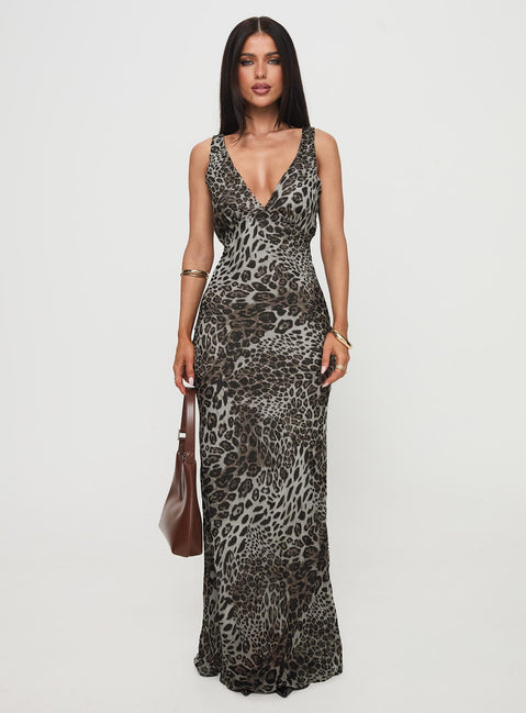 Nellie Maxi Dress Leopard | Princess Polly Nellie Maxi Dress Leopard | Princess Polly