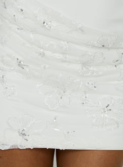 Bless Her Heart Contrast Halter Mini Dress White