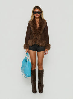Adalyna Faux Fur Jacket Brown