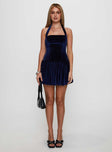 Gigli Bubble Hem Mini Dress Navy