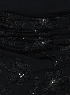 Bless Her Heart Contrast Halter Mini Dress Black