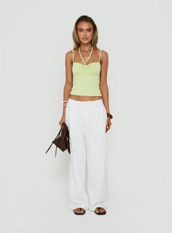 Mylana Straight Leg Tie Pants White