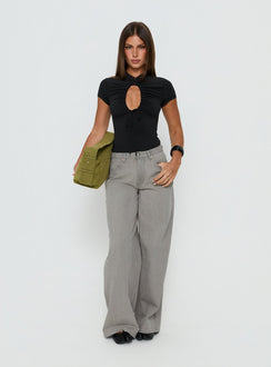 Maeci Ruched Tie Detail Bodysuit Black