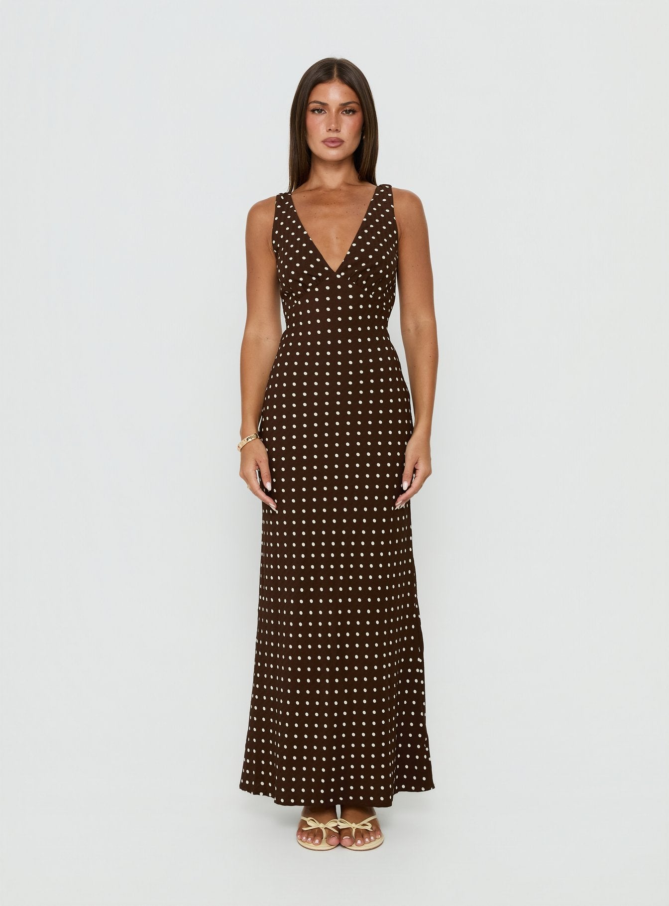 princess polly brown and white polka dot dress Call My Lover Lace Slip Mini Dress | Brown Polka Dot | Womens