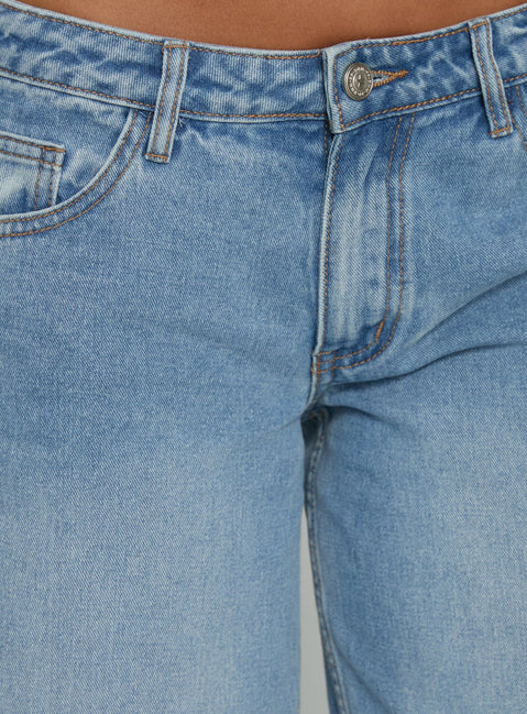 Ramos Low Rise Denim Jeans Bright Blue Wash Petite