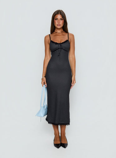 open lace back dress Blackthorn Maxi Dress Black main image 1