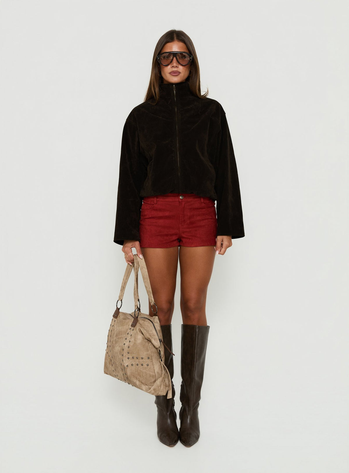 Dalmazia Funnel Neck Jacket Chocolate