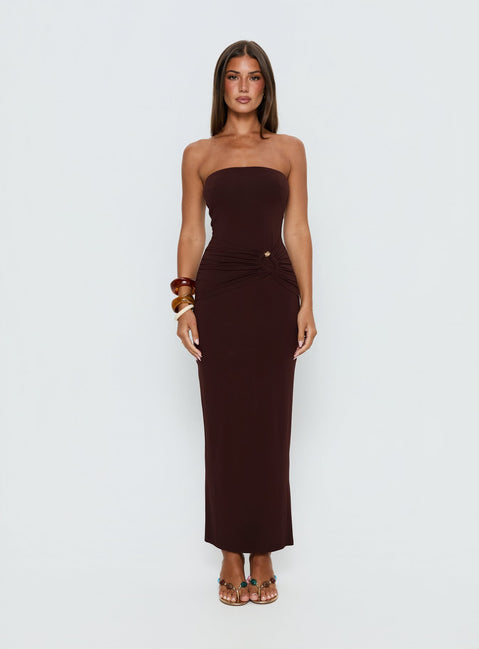 Signature Move Strapless Maxi Dress | Chocolate Brown | Womens