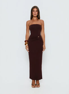 Signature Move Strapless Maxi Dress | Chocolate Brown | Womens