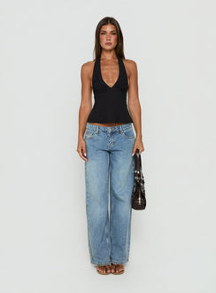Tidal Wave Low Rise Straight Leg Jeans Light Vintage Blue