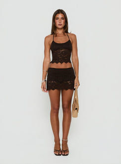 Gianna Lace Skort Brown