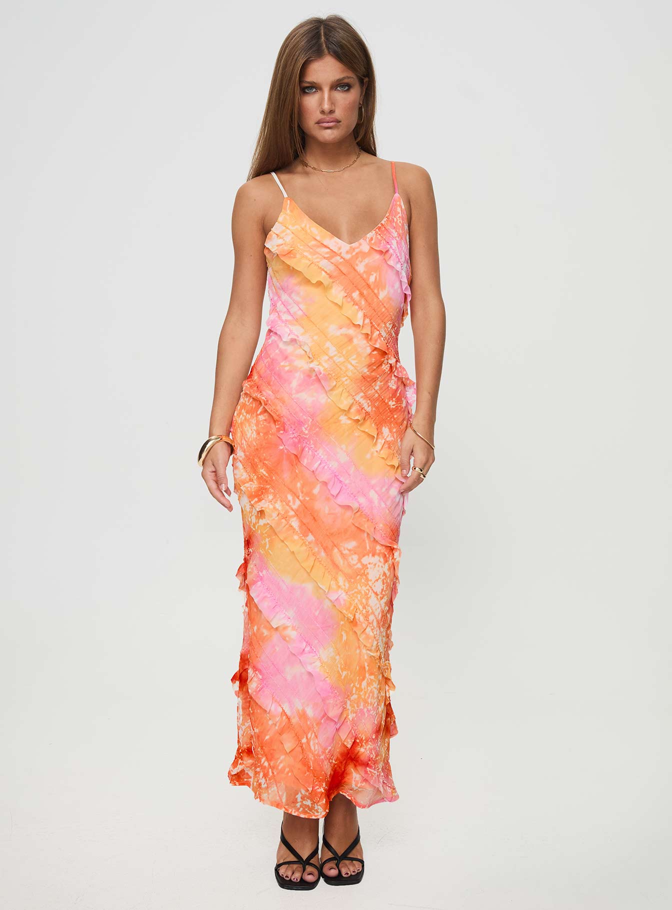 Lars Maxi Dress Orange Multi | Princess Polly Lars Maxi Dress Orange Multi | Princess Polly