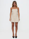 Abigaille Strapless Bubble Hem Mini Dress Check