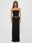   front view of model wearing Princess Polly Just Like That Maxi Skirt Black Maxi 