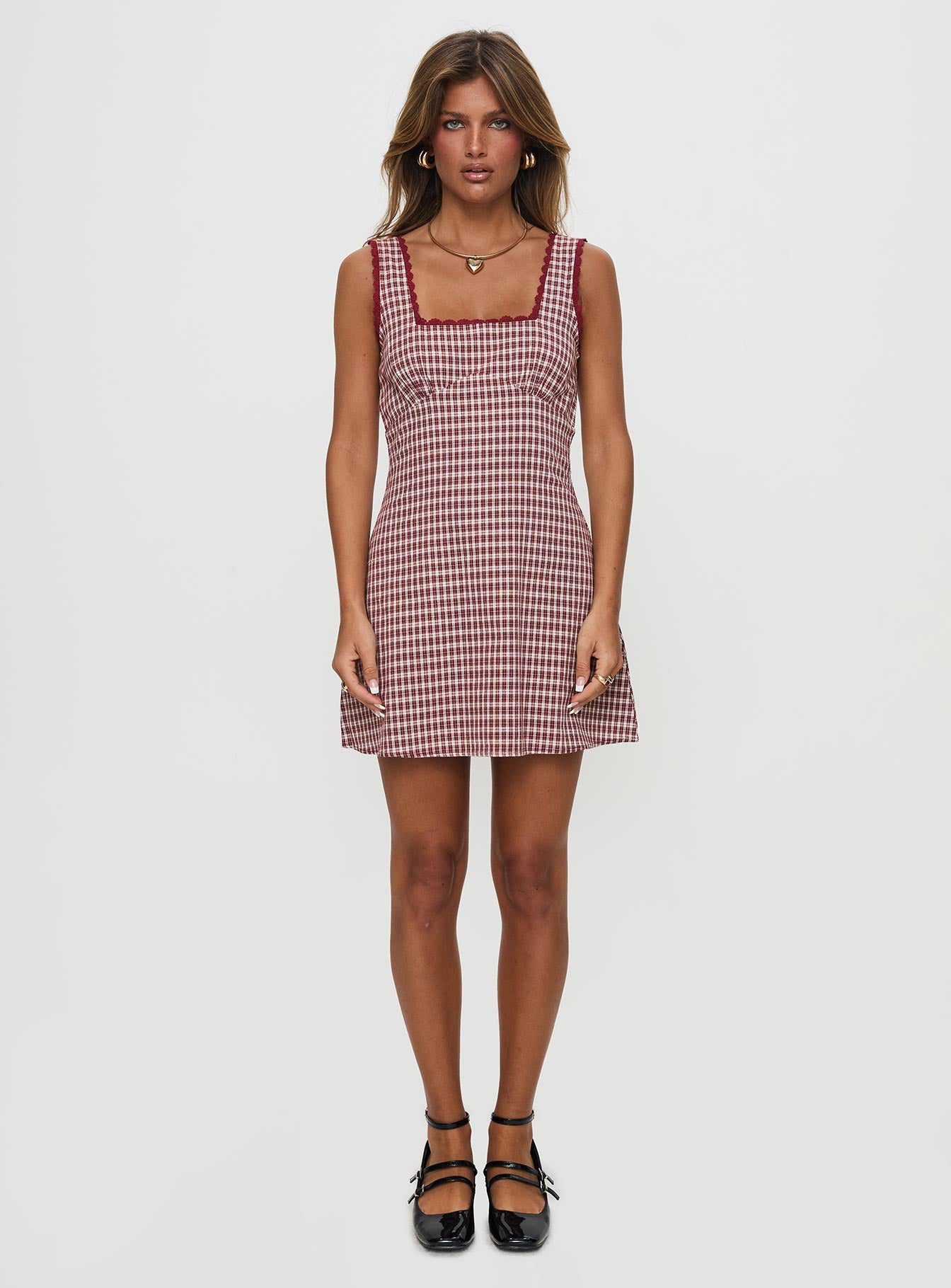 Dasha Mini Dress | Red Check | Womens Dasha Mini Dress | Red Check | Womens