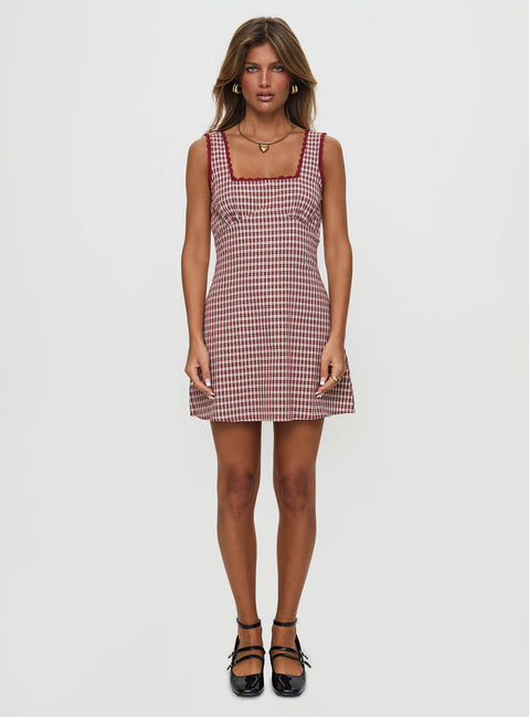 princess polly red mini dress Dasha Mini Dress | Red Check | Womens