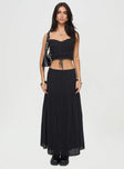 Black two piece set Crop top, adjustable shoulder straps, sweetheart neckline