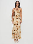 Floral print maxi dress Adjustable shoulder strap, scooped neckline, invisible zip fastening at side Non-stretch material, fully lined