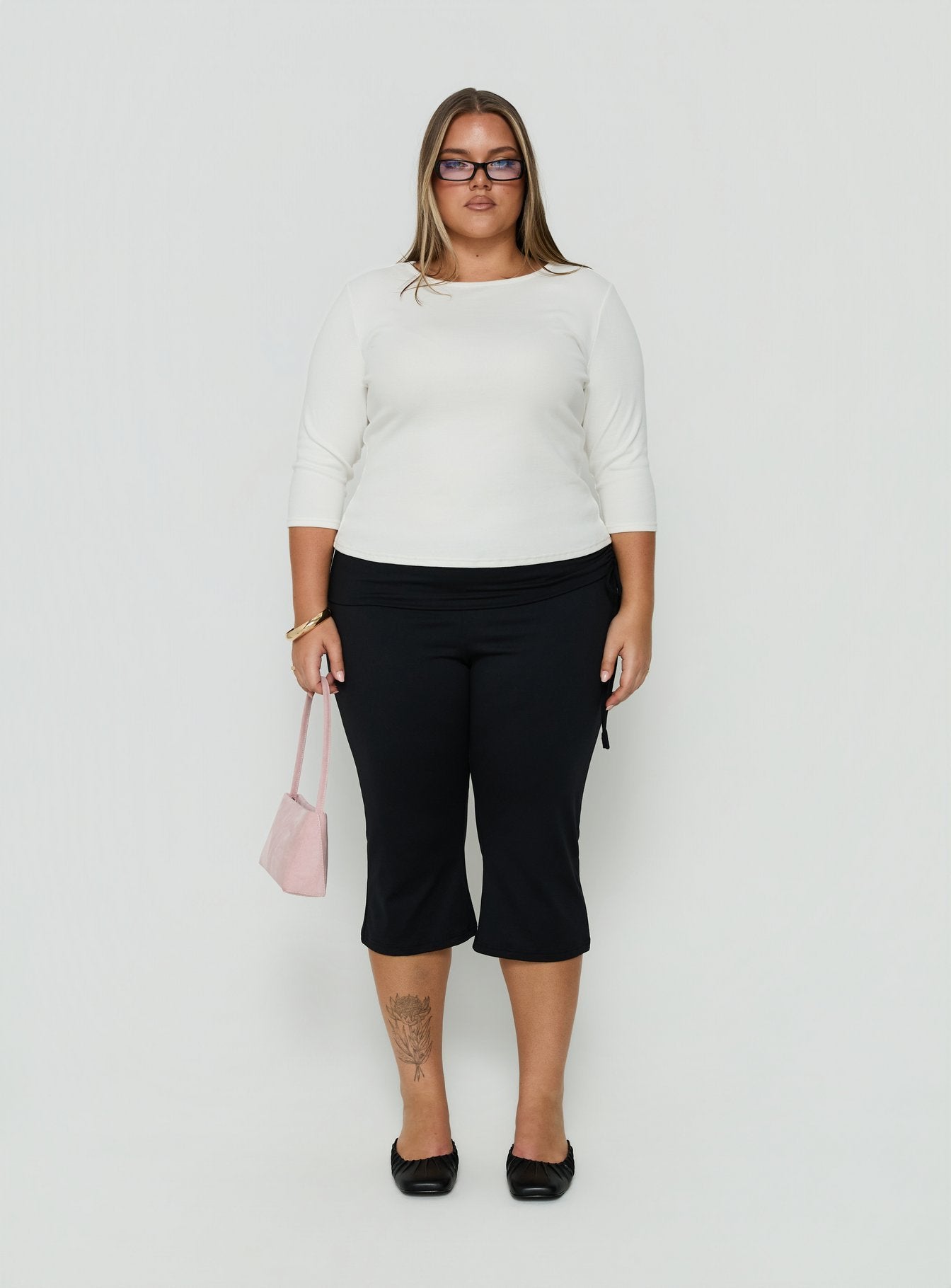 Bailor Channel Waistband Capri Pants Black Curve