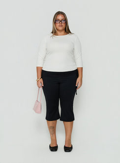 Bailor Channel Waistband Capri Pants Black Curve