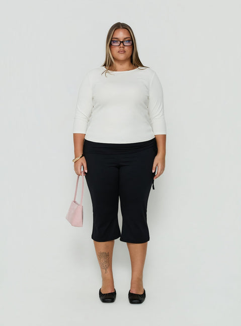 Bailor Channel Waistband Capri Pants Black Curve