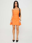 Bradwell Strapless Mini Dress Orange