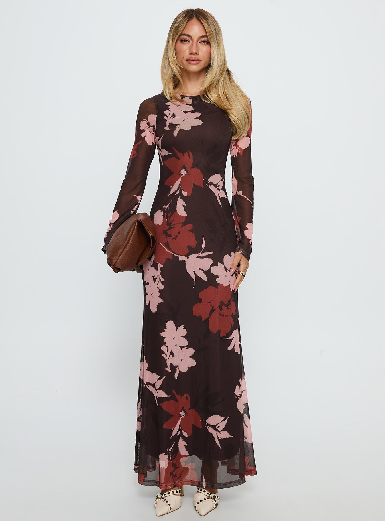Istefania Long Sleeve Maxi Dress Multi | Princess Polly
