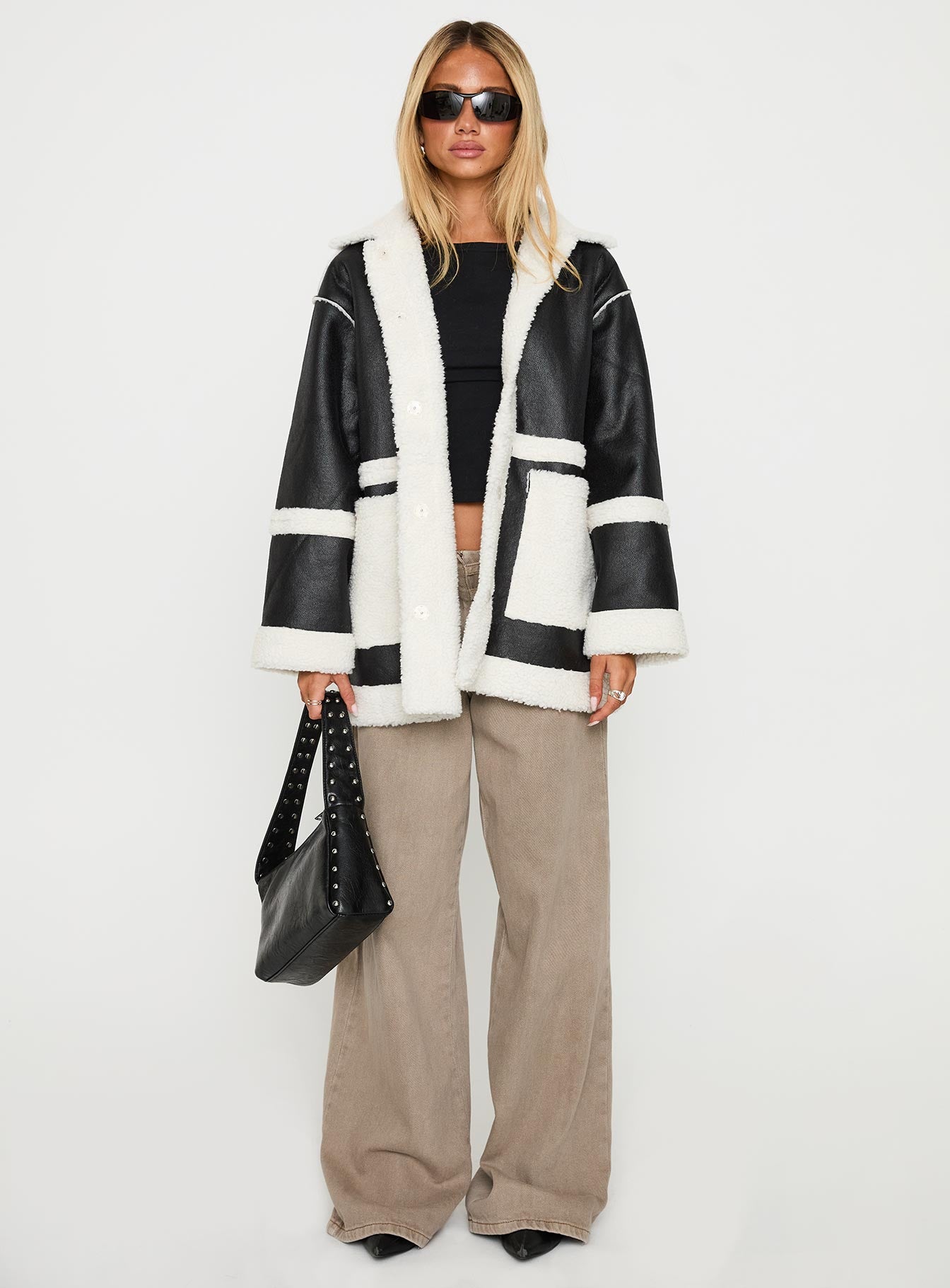 Lexie Faux Leather Jacket Black | Princess Polly