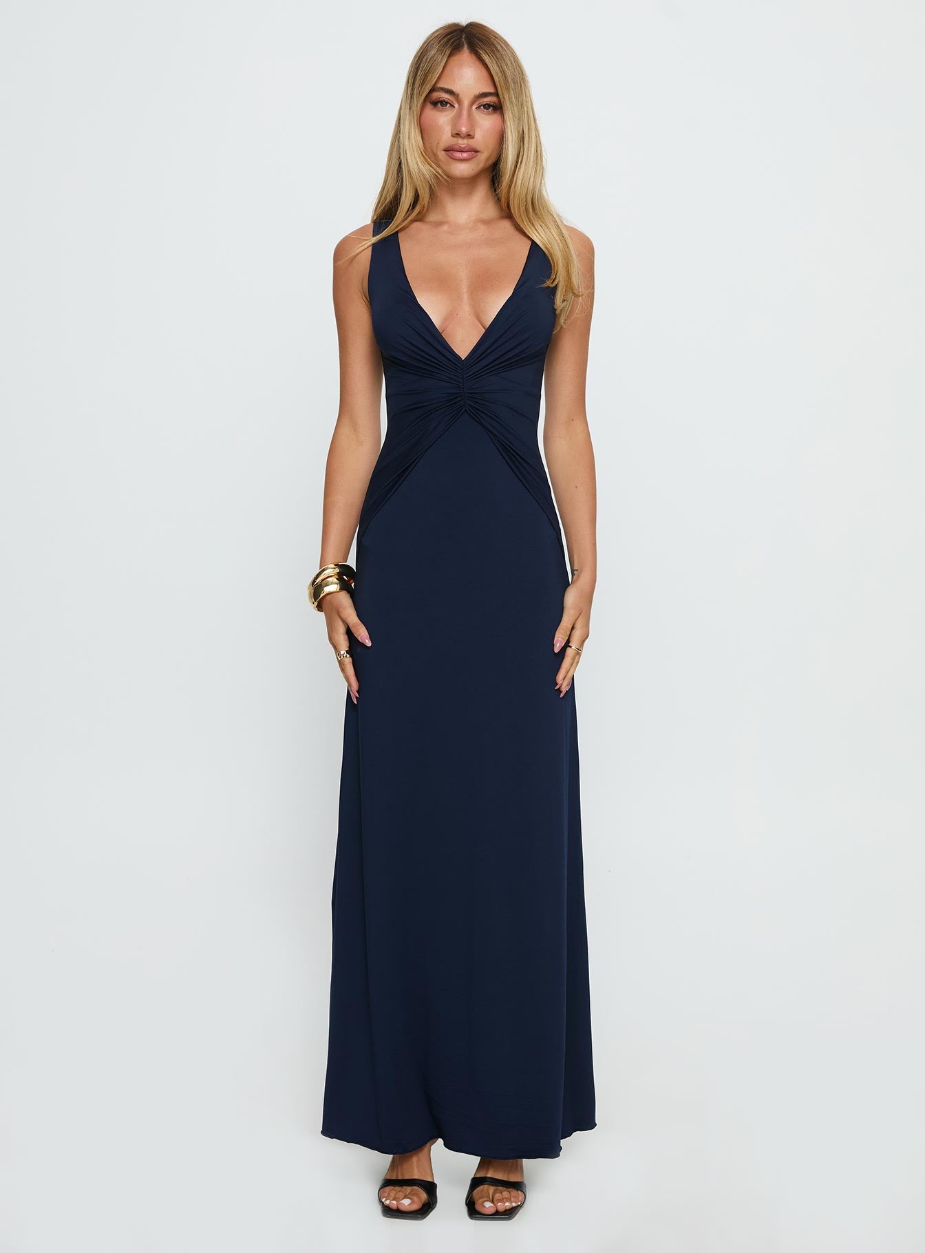 Frederica Plunge Maxi Dress Navy