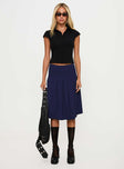 Elaila Pleat Midi Skirt Navy