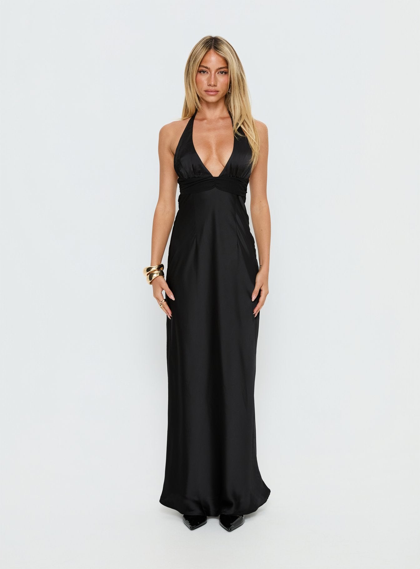 Odyssa Halter Maxi Dress Black | Princess Polly