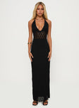 San Lorenzo Crochet Maxi Dress Black