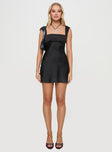 Radioactive Bias Cut Mini Black Dress